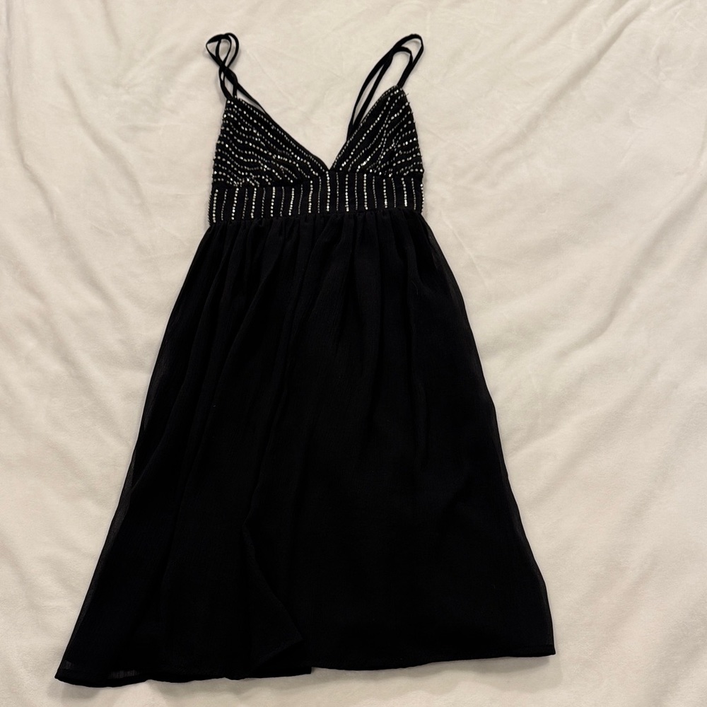 NWT | Zara Black Dress with Beaded Bodice